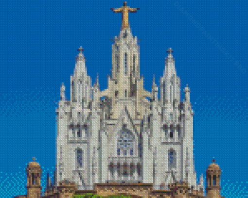 Mount Tibidabo Church Building Diamond Paintings