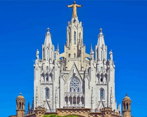 Mount Tibidabo Church Building Diamond Paintings