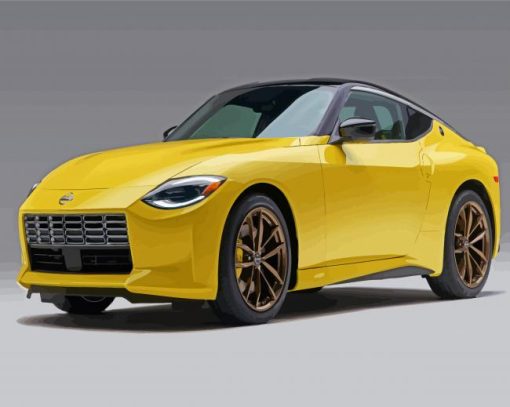 Nissan Z Sport Yellow Car Diamond Paintings