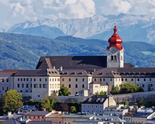 Nonnberg Abbey In Austria Diamond Paintings