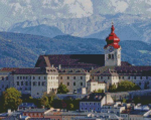 Nonnberg Abbey In Austria Diamond Paintings