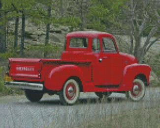 Old Red Truck Diamond Paintings