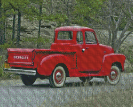 Old Red Truck Diamond Paintings