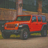 Orange Jeep Diamond Paintings