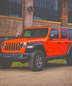 Orange Jeep Diamond Paintings