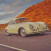 Porsche 356 Car On The Road Diamond Paintings