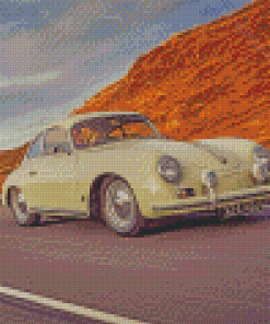 Porsche 356 Car On The Road Diamond Paintings