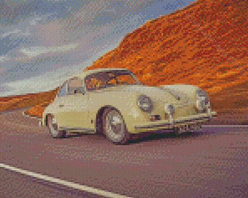 Porsche 356 Car On The Road Diamond Paintings