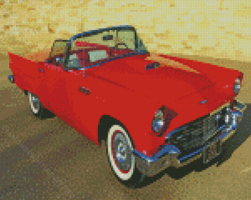 Red Classic 57 Thunderbird Diamond Paintings