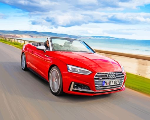 Red Audi S5 Cabriolet Diamond Paintings