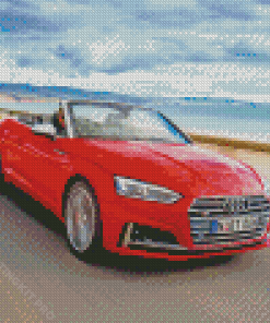 Red Audi S5 Cabriolet Diamond Paintings