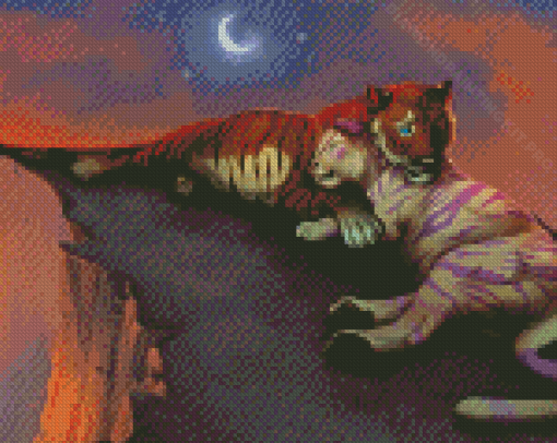 Romantic Tigers In Love Diamond Paintings