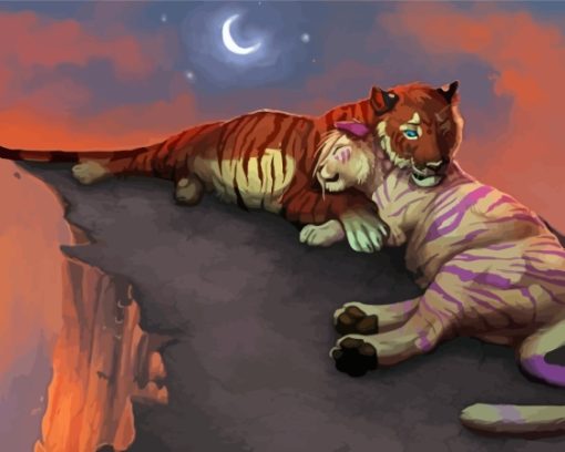 Romantic Tigers In Love Diamond Paintings