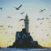 Seagulls Fastnet Lighthouse Diamond Paintings