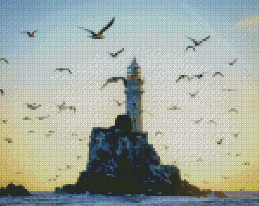 Seagulls Fastnet Lighthouse Diamond Paintings