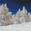 Snow Covered Forest Trees Diamond Paintings