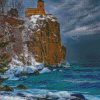 Split Rock Lighthouse Minnesota Snow Diamond Paintings