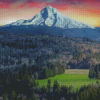 Sunset Over Erebor Lonely Mountain Diamond Paintings