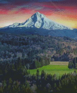 Sunset Over Erebor Lonely Mountain Diamond Paintings