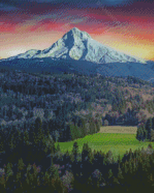 Sunset Over Erebor Lonely Mountain Diamond Paintings