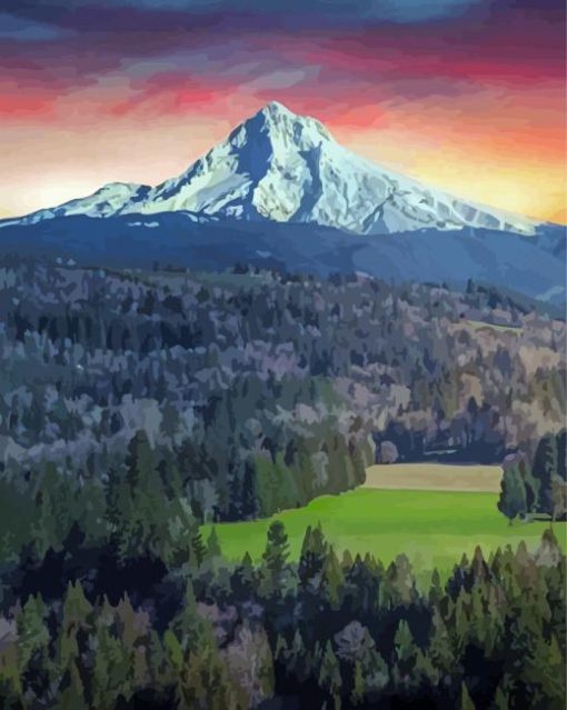 Sunset Over Erebor Lonely Mountain Diamond Paintings