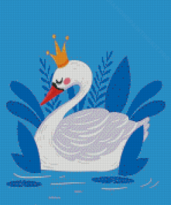 The Swan With Crown Diamond Paintings