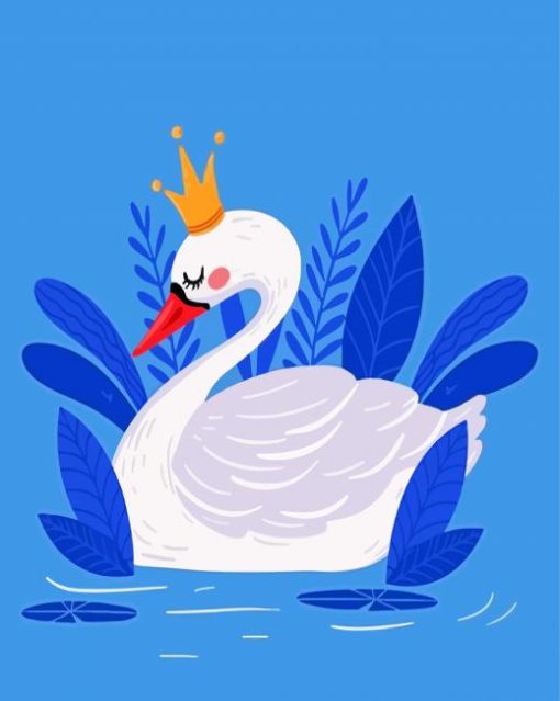 The Swan With Crown Diamond Paintings