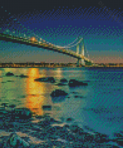 Verrazzano Narrows Bridge At Night Diamond Paintings