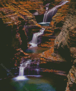 Watkins Glen State Park Waterfall Diamond Paintings