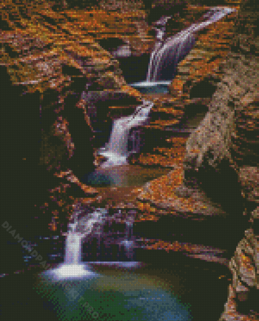 Watkins Glen State Park Waterfall Diamond Paintings