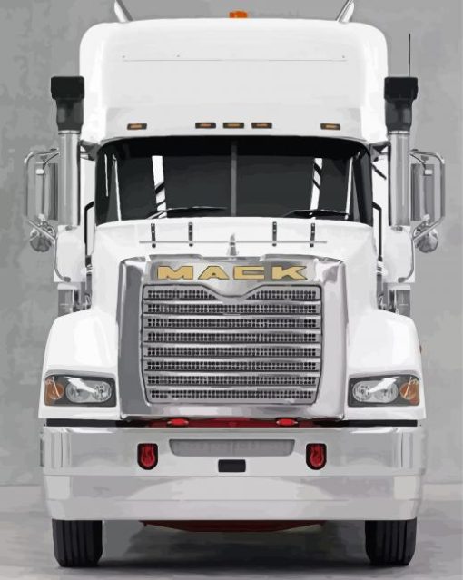 White Mack Truck Diamond Paintings