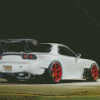 White Mazda RX7 Car Back Diamond Paintings