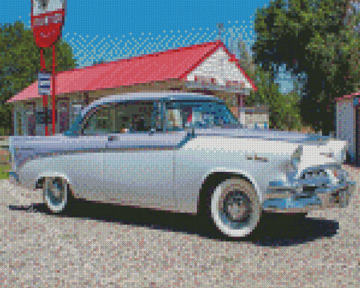 White And Purple 1956 Dodge Diamond Paintings