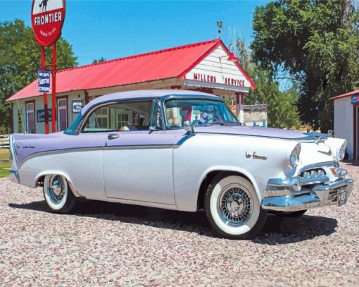 White And Purple 1956 Dodge Diamond Paintings