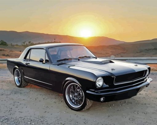 Black Ford Mustang 65 Diamond Paintings