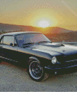 Black Ford Mustang 65 Diamond Paintings