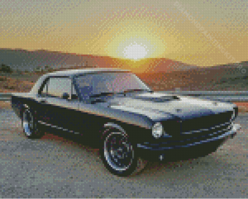 Black Ford Mustang 65 Diamond Paintings