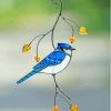 Blue Glass With Birds Diamond Paintings