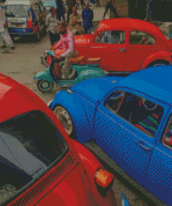 Colorful Beetle Cars Diamond Paintings