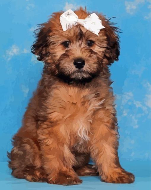 Cute Whoodle Dog Diamond Paintings