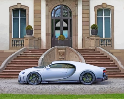 Grey Bugatti Chiron Diamond Paintings