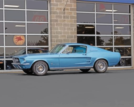 Grey Fastback Mustang Diamond Paintings