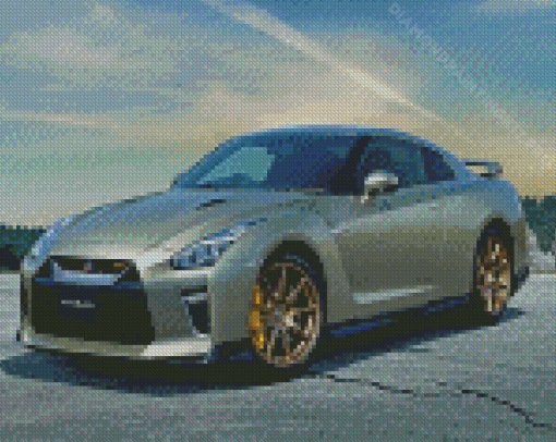 Grey Skyline GTR Car Diamond Paintings