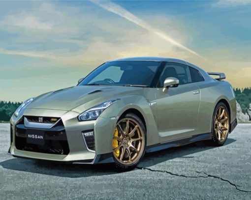 Grey Skyline GTR Car Diamond Paintings