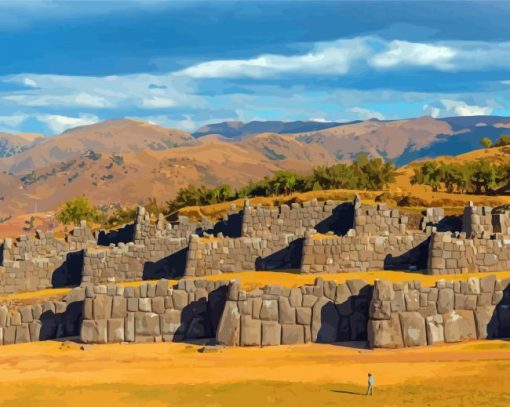 Inca Ruins Landscape Diamond Paintings