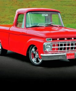 Old Red Ford Truck Diamond Paintings