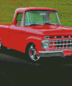 Old Red Ford Truck Diamond Paintings