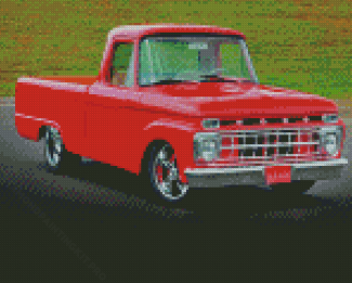 Old Red Ford Truck Diamond Paintings