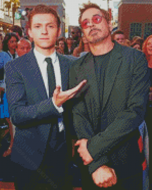 Robert Downey And Tom Holland Diamond Paintings