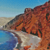 Santorini Red Beach Diamond Paintings